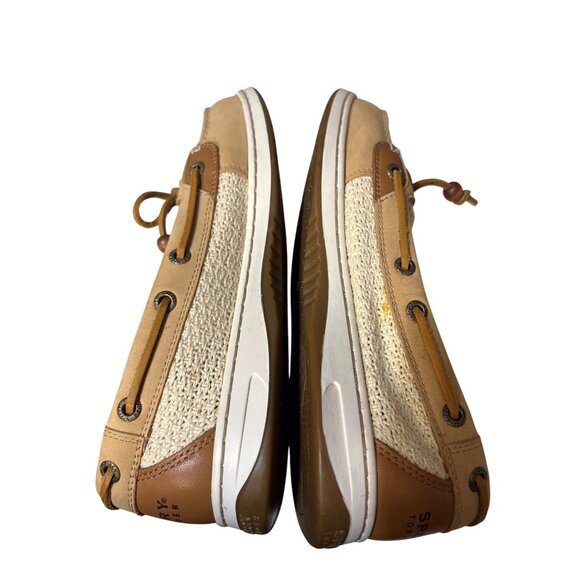 Sperry Womens Angelfish Boat Shoes Size 7 Tan Leather & Canvas‎ Casual Loafers - Picture 9 of 9